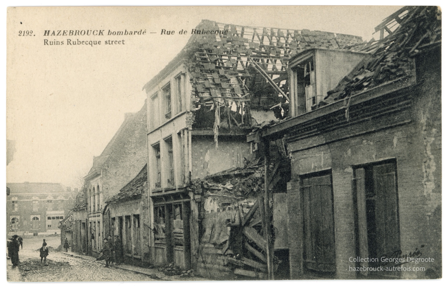 Hazebrouck bombardé - Rue de Rubecque