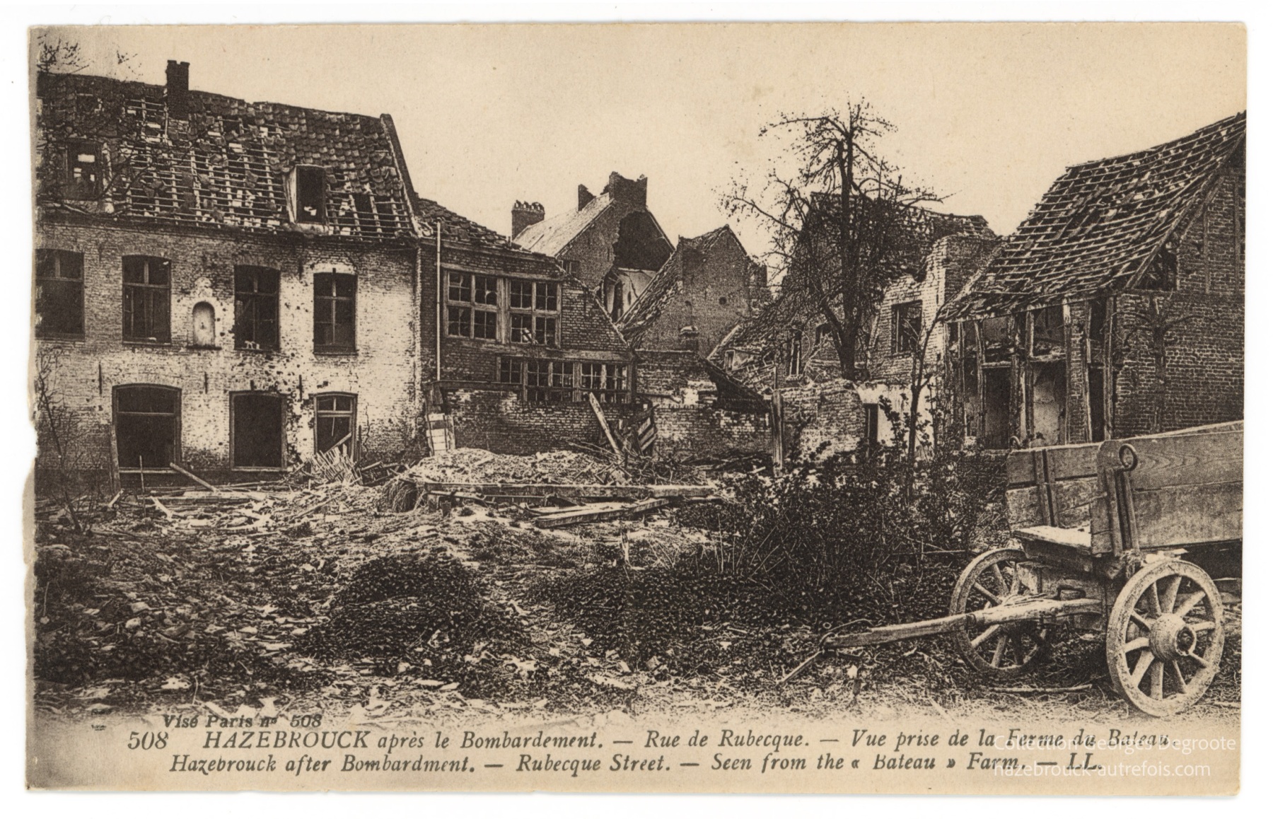 Hazebrouck après le Bombardement - Rue de Rubecque