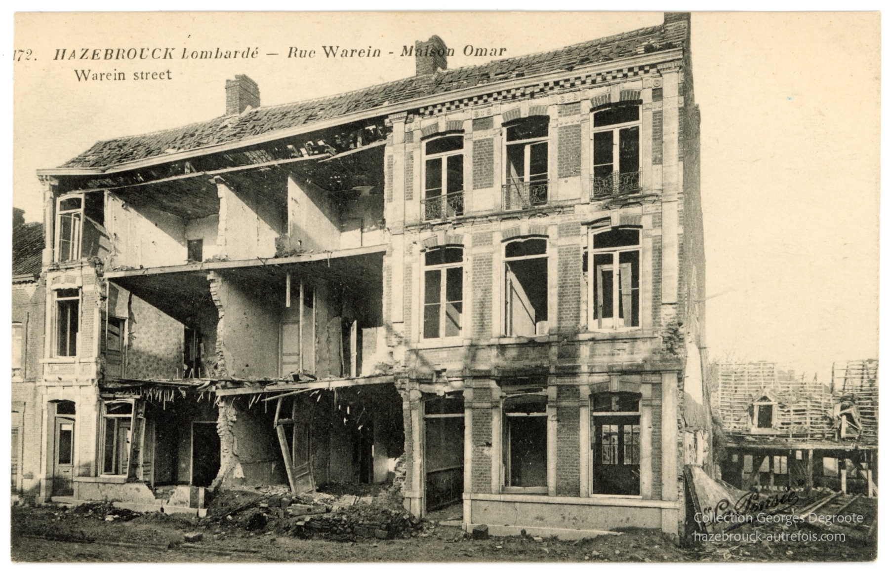 Hazebrouck bombardé - Rue Warein - Maison Omar