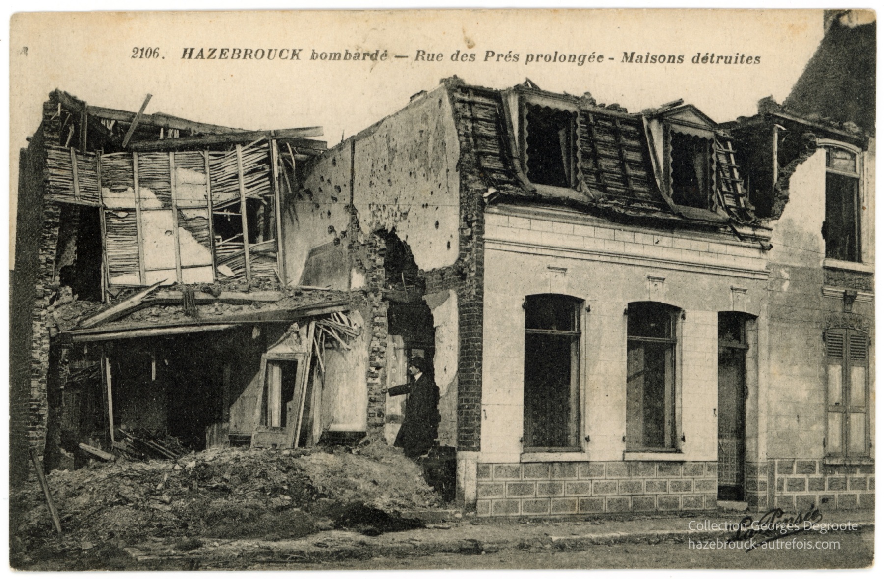 Hazebrouck bombardé - Rue des Prés prolongée