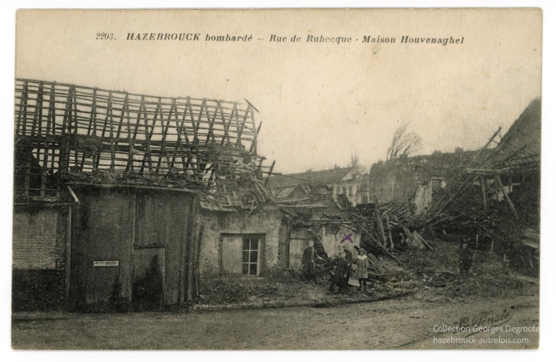 Hazebrouck bombardé - Rue de Rubecque