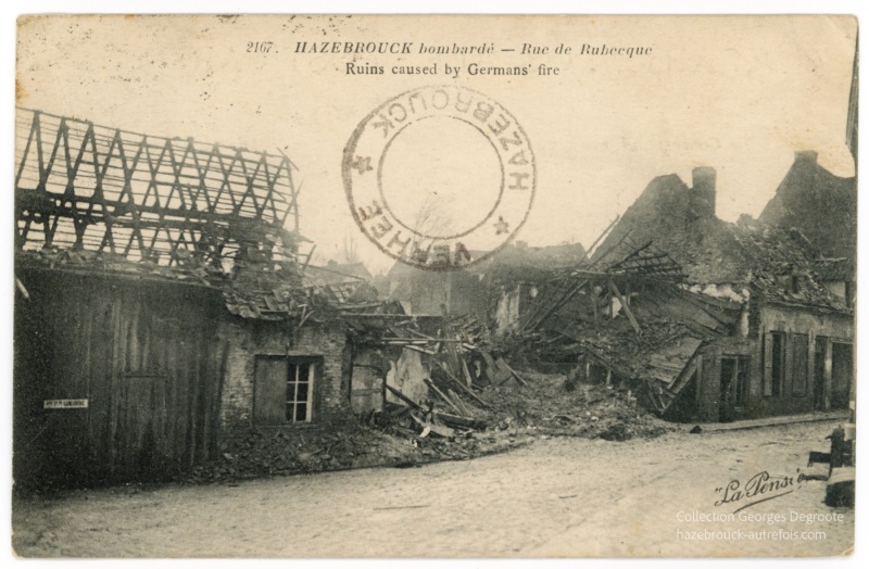 Hazebrouck bombardé - Rue de Rubecque