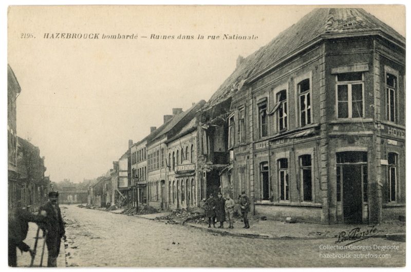 Hazebrouck bombardé - Ruines dans la rue Nationale