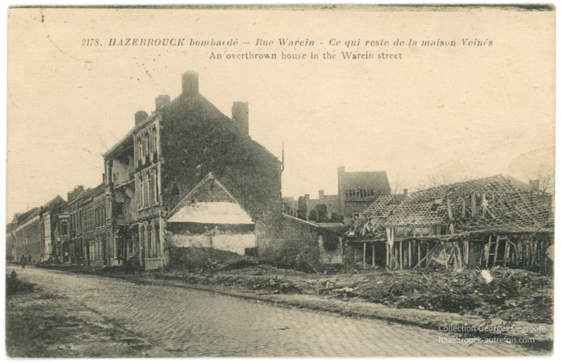 Hazebrouck bombardé - Rue Warein