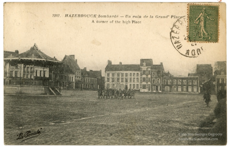 Hazebrouck bombardé - Un coin de la Grand' Place