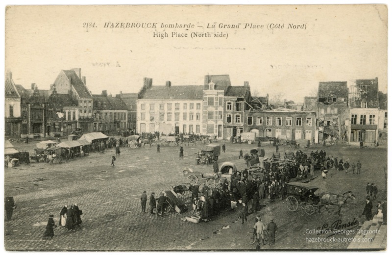 Hazebrouck bombardé - La Grand' Place (Coté Nord)