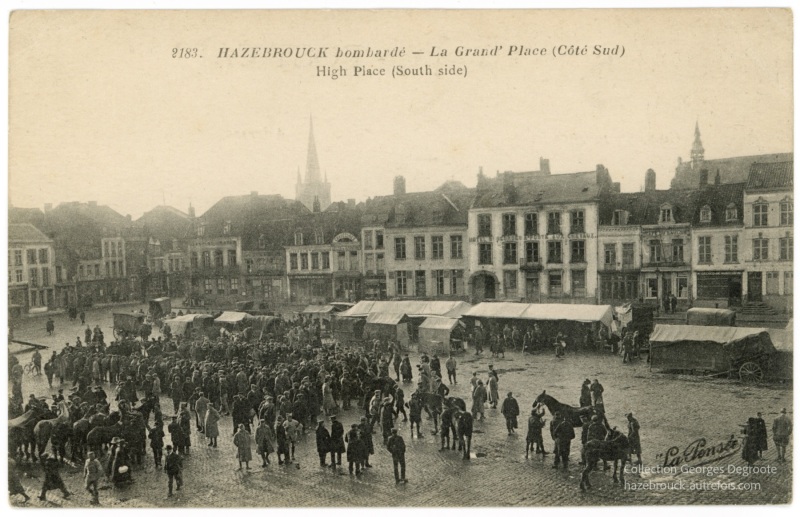 Hazebrouck bombardé - La Grand' Place (Coté Sud)