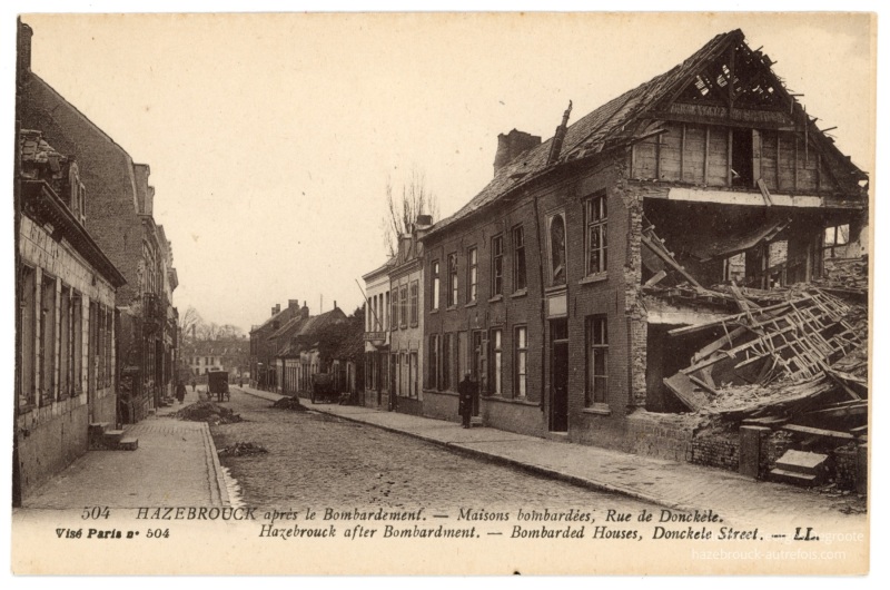 Hazebrouck après le bombardement - Rue de Donckèle