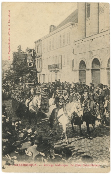 Cortège historique. Le char Saint Hubert