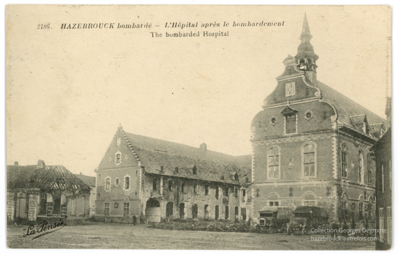 Hazebrouck bombardé - L'Hôpital après le bombardement